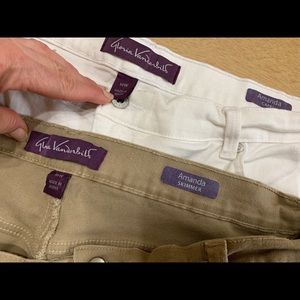 Gloria Vanderbilt Capris white and Tan bundle